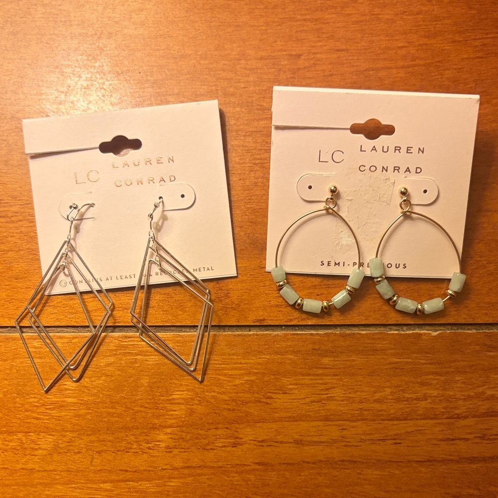 2 pairs of LC lauren conrad earrings for pierced ears